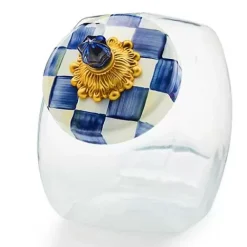 MacKenzie-Childs Cookie Jar with Royal Check Lid< Kitchen Storage & Organization