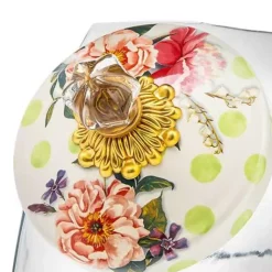 MacKenzie-Childs Cookie Jar with Wildflowers Green Lid< Kitchen Storage & Organization