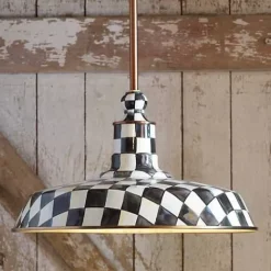MacKenzie-Childs Courtly Check 18 Barn Pendant Lamp< Lighting