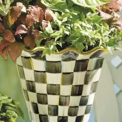 MacKenzie-Childs Courtly Check 8 Ceramic Garden Pot< Spring|The Fall Shop