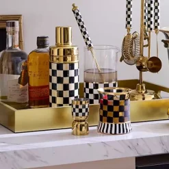 MacKenzie-Childs Courtly Check 3260 Gold Jigger< Fall Entertaining|Bar Entertaining