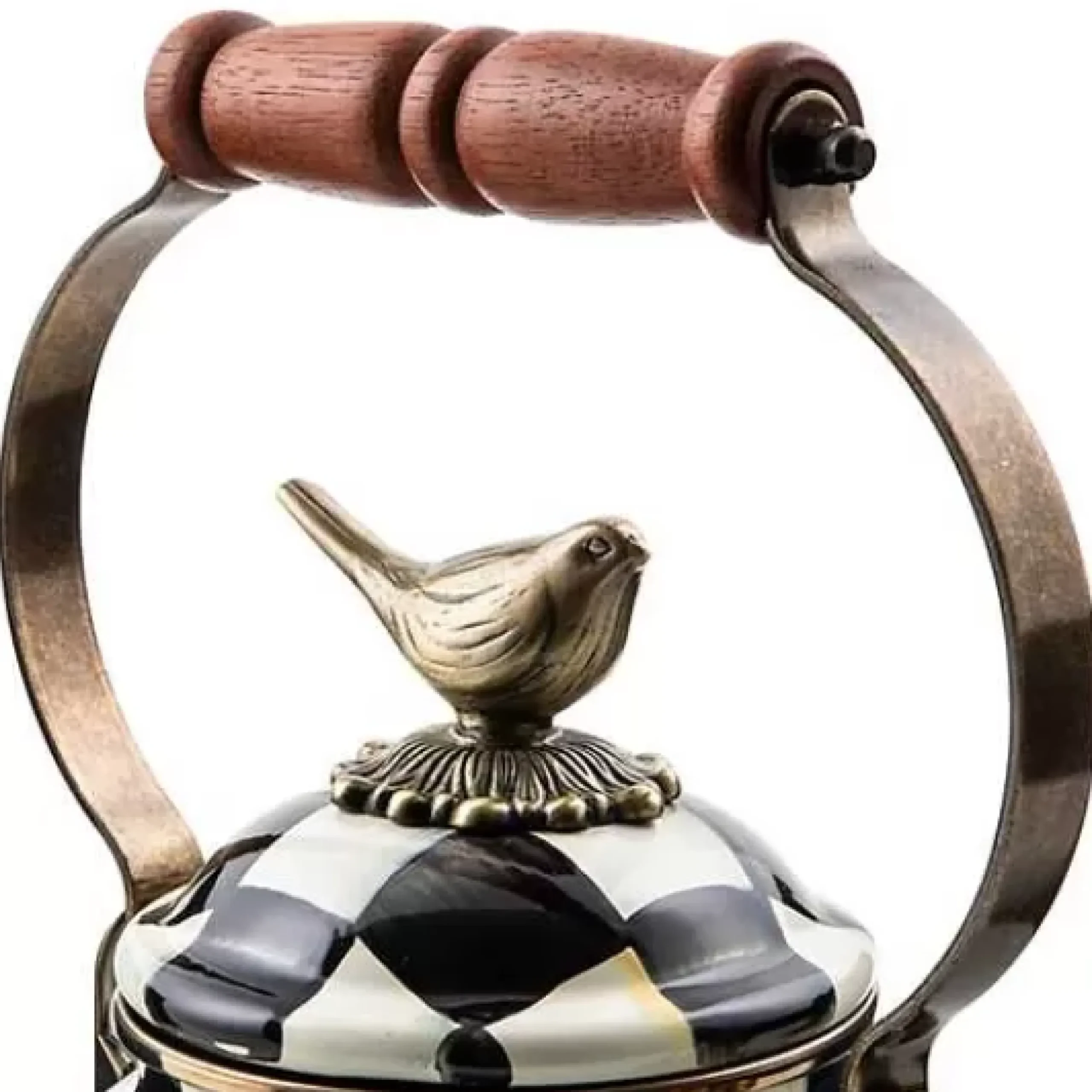MacKenzie-Childs Courtly Check 3 Quart Tea Kettle with Bird< Cookware & Bakeware|Tea Kettles