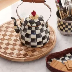 MacKenzie-Childs Courtly Check 2 Quart Tea Kettle< The Coffee Shop|Fall Entertaining