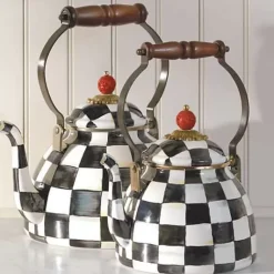 MacKenzie-Childs Courtly Check 3 Quart Tea Kettle< Tea Kettles