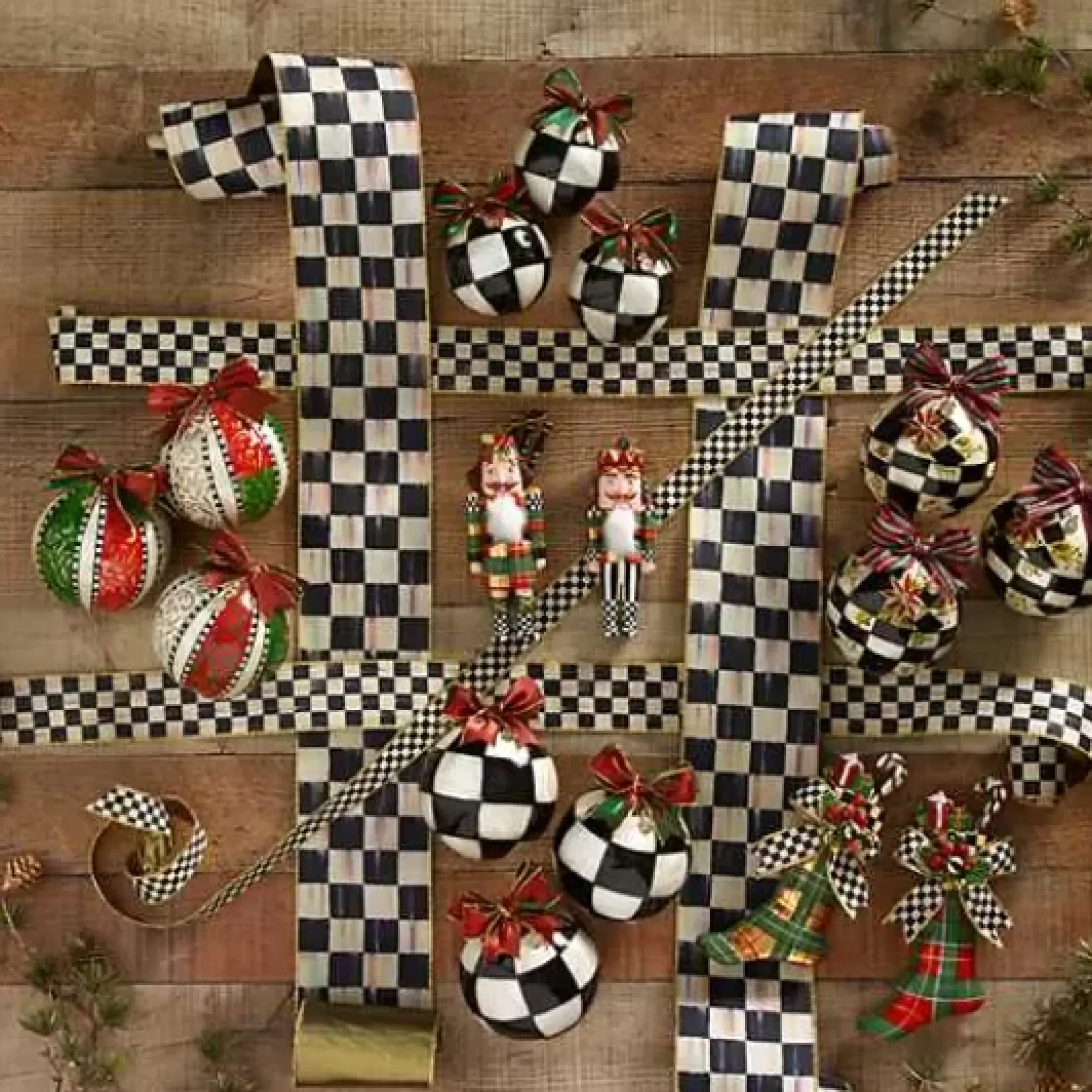 MacKenzie-Childs Courtly Check 2 Ribbon< Holiday|Finishing Touches