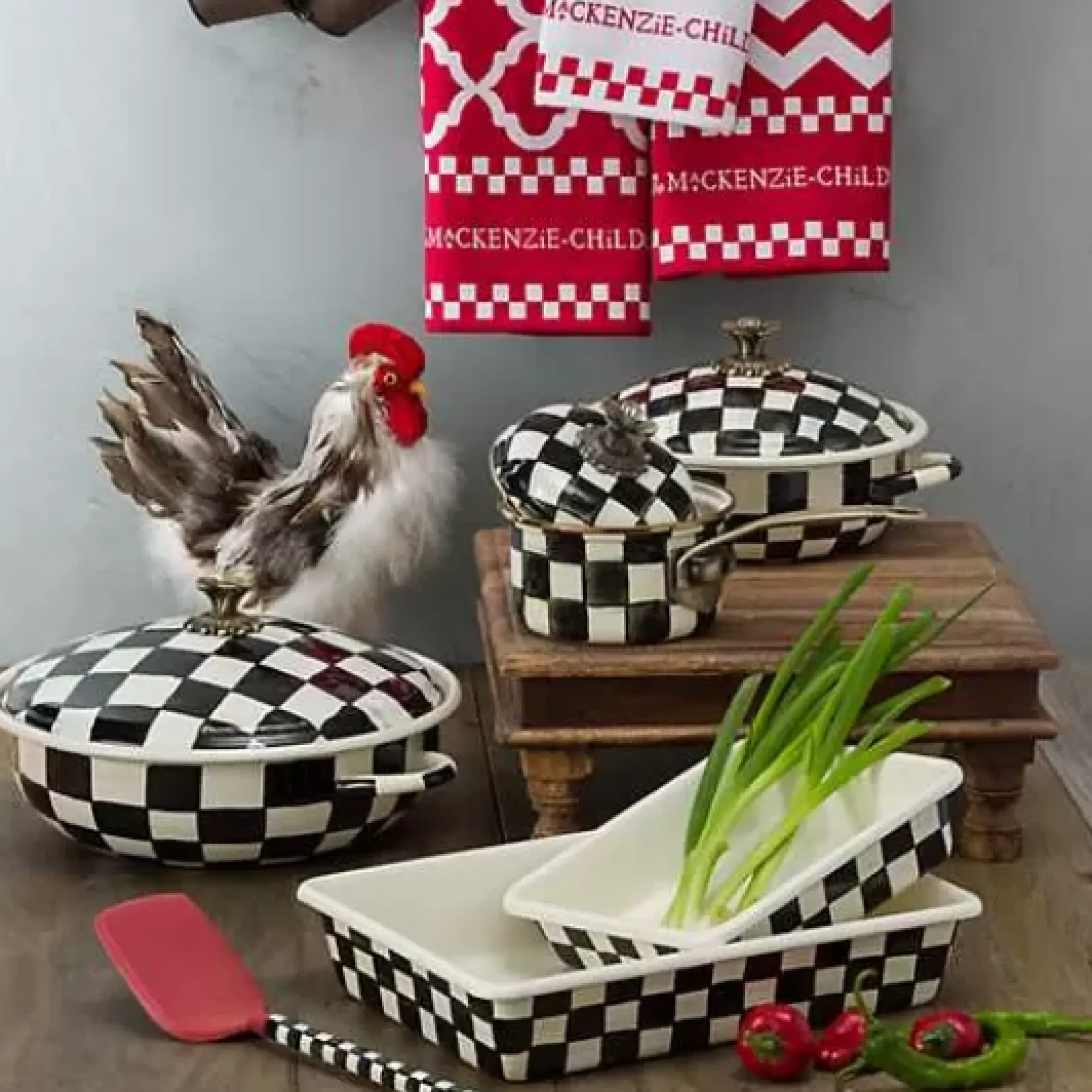 MacKenzie-Childs Courtly Check 9 x 13 Baking Pan< Cookware & Bakeware