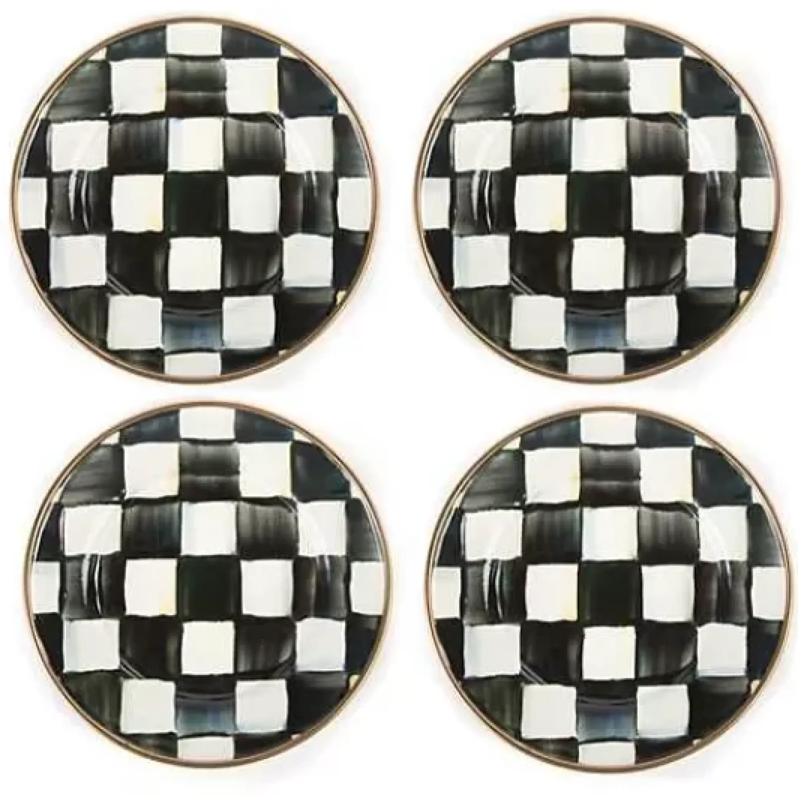 MacKenzie-Childs Courtly Check Appetizer Plates, Set of 4< Bar Entertaining|Serveware