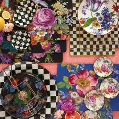 MacKenzie-Childs Courtly Check Appetizer Plates, Set of 4< Bar Entertaining|Serveware