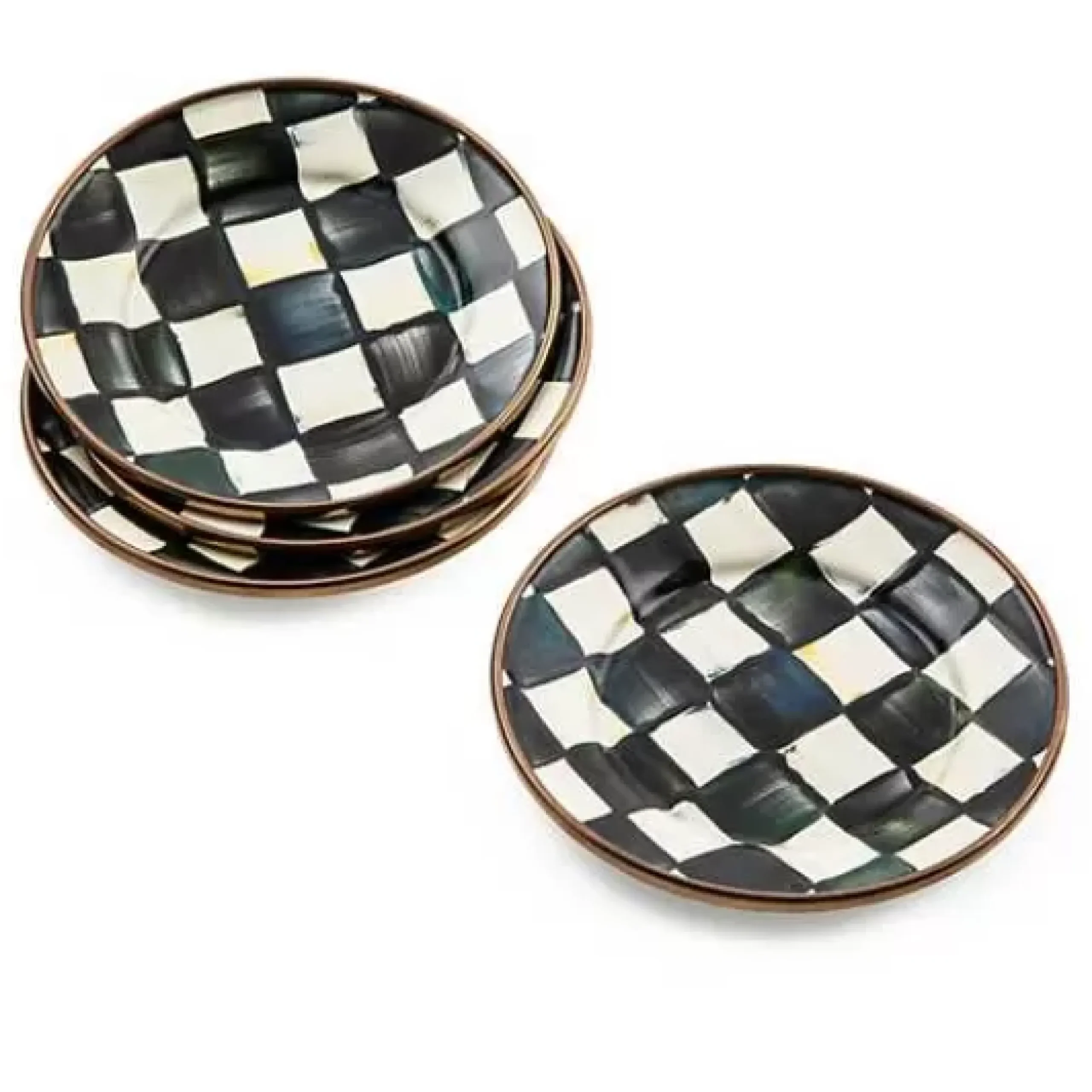 MacKenzie-Childs Courtly Check Appetizer Plates, Set of 4< Bar Entertaining|Serveware