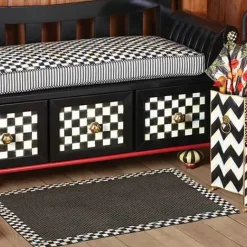 MacKenzie-Childs Courtly Check Black Sisal 3' x 5' Rug< Rugs