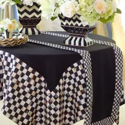 MacKenzie-Childs Courtly Check Black Table Runner< Kitchen & Table Linens