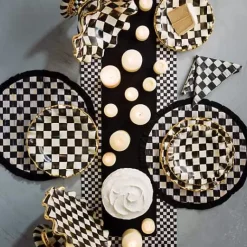 MacKenzie-Childs Courtly Check Black Table Runner< Kitchen & Table Linens