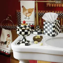 MacKenzie-Childs Courtly Check Boutique Tissue Box Cover< Bath & Bath Accessories|Room Accents