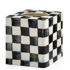 MacKenzie-Childs Courtly Check Boutique Tissue Box Cover< Bath & Bath Accessories|Room Accents