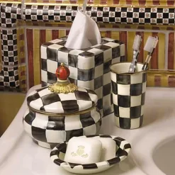 MacKenzie-Childs Courtly Check Boutique Tissue Box Cover< Bath & Bath Accessories|Room Accents