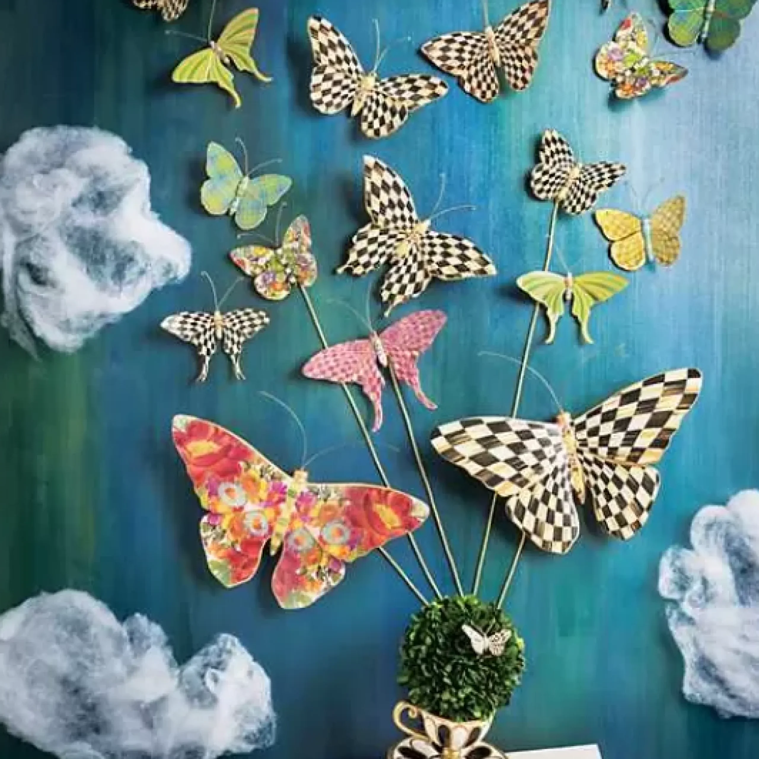 MacKenzie-Childs Courtly Check Butterfly Wall Decor< Room Accents