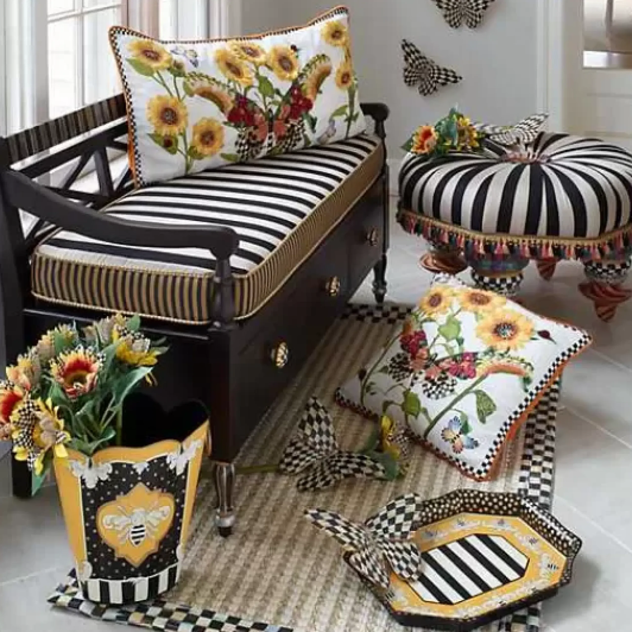 MacKenzie-Childs Courtly Check Butterfly Wall Decor< Room Accents