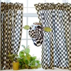 MacKenzie-Childs Courtly Check Cafe Curtains, Set of 2< Room Accents