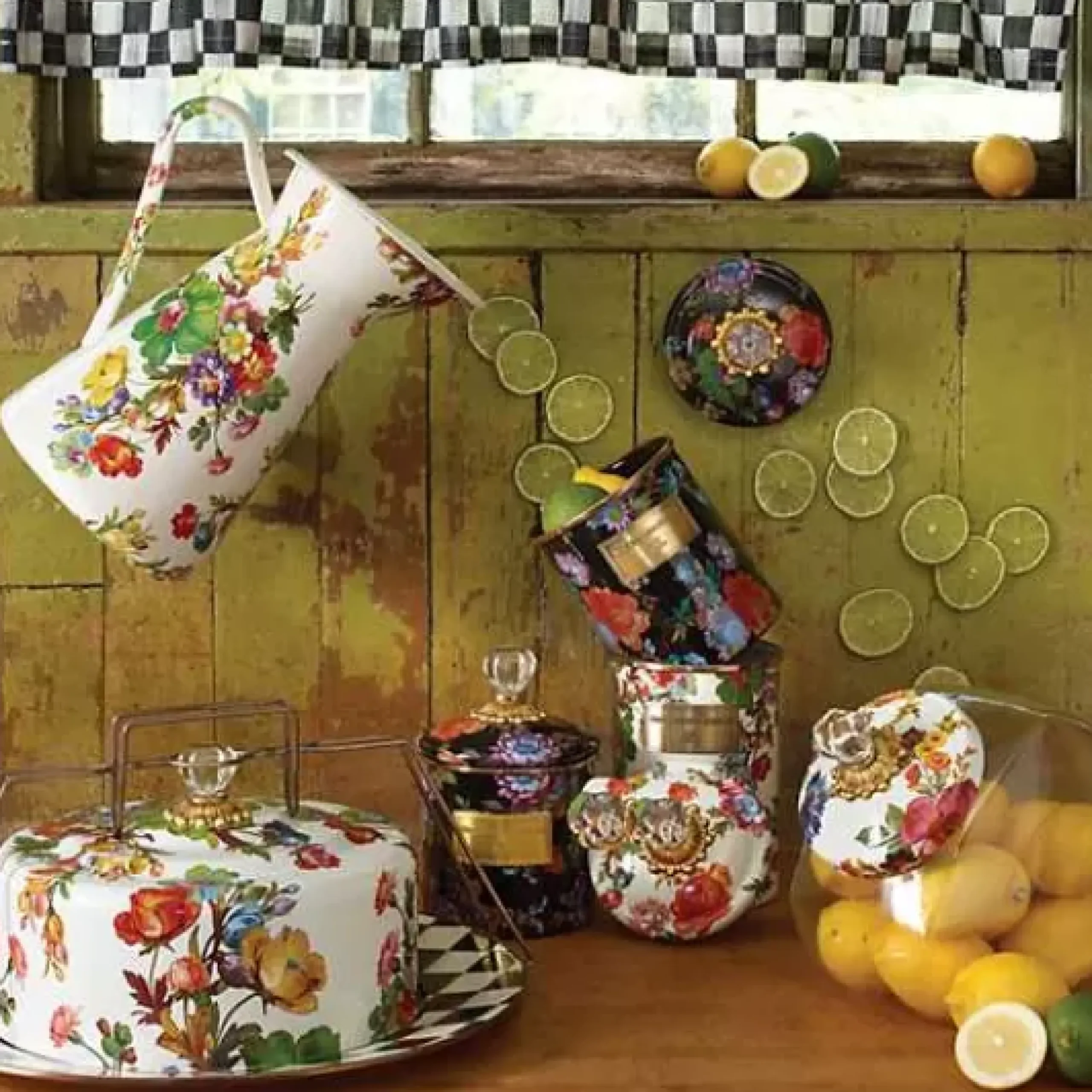 MacKenzie-Childs Courtly Check Cafe Valance< Room Accents