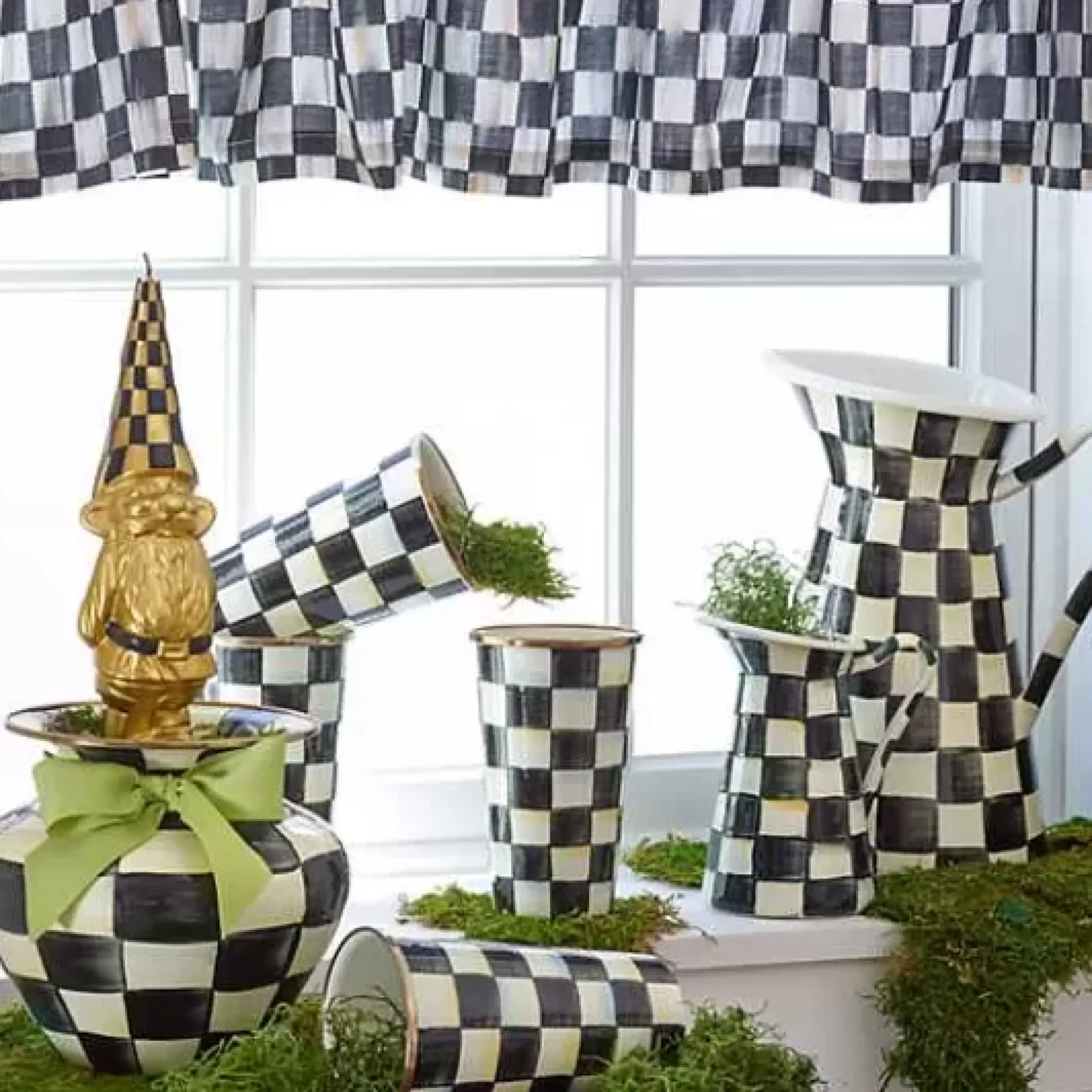 MacKenzie-Childs Courtly Check Cafe Valance< Room Accents