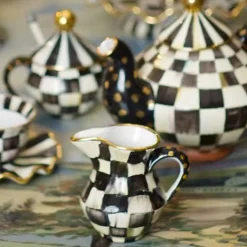 MacKenzie-Childs Courtly Check Ceramic Creamer< The Coffee Shop|Serveware