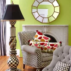 MacKenzie-Childs Courtly Check Ceramic Floor Lamp< Lighting