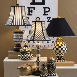 MacKenzie-Childs Courtly Check Ceramic Globe Lamp< Room Accents|Lighting