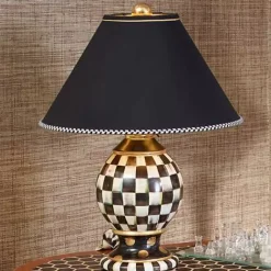 MacKenzie-Childs Courtly Check Ceramic Globe Lamp< Room Accents|Lighting