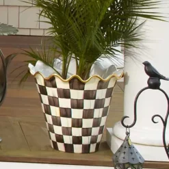 MacKenzie-Childs Courtly Check Ceramic Jumbo Garden Pot< Outdoor