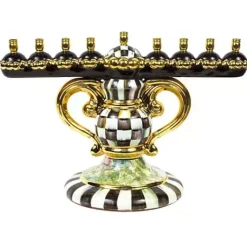 MacKenzie-Childs Courtly Check Ceramic Menorah< Holiday