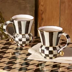 MacKenzie-Childs Courtly Check Ceramic Mug< The Coffee Shop|Drinkware