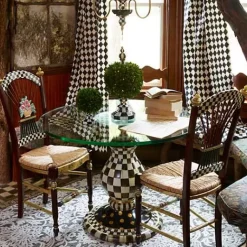 MacKenzie-Childs Courtly Check Ceramic Pedestal Table Base< Dining Room & Kitchen