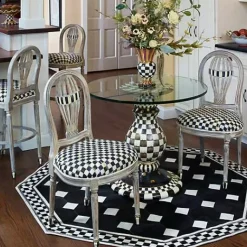MacKenzie-Childs Courtly Check Ceramic Pedestal Table Base< Dining Room & Kitchen