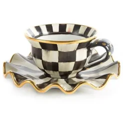 MacKenzie-Childs Courtly Check Ceramic Saucer< The Coffee Shop|Dinnerware & Flatware
