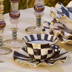 MacKenzie-Childs Courtly Check Ceramic Saucer< The Coffee Shop|Dinnerware & Flatware