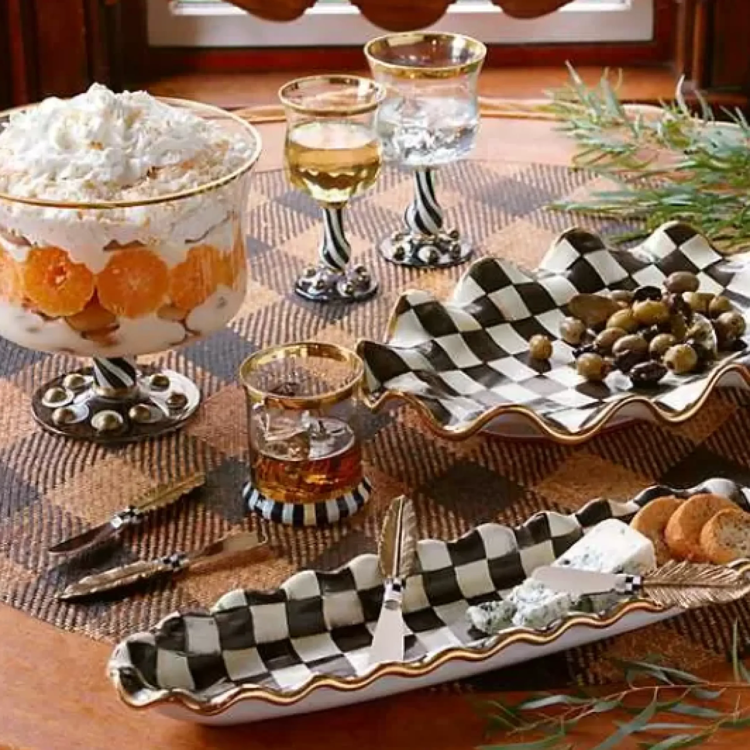 MacKenzie-Childs Courtly Check Ceramic Serving Platter< Serveware
