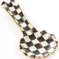 MacKenzie-Childs Courtly Check Ceramic Spoon Rest< Kitchen Utensils & Tools