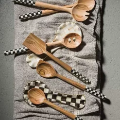 MacKenzie-Childs Courtly Check Ceramic Spoon Rest< Kitchen Utensils & Tools