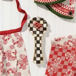 MacKenzie-Childs Courtly Check Ceramic Spoon Rest< Kitchen Utensils & Tools