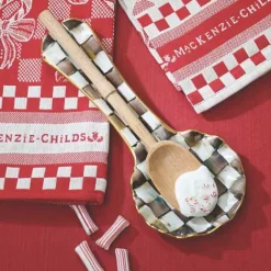MacKenzie-Childs Courtly Check Ceramic Spoon Rest< Kitchen Utensils & Tools