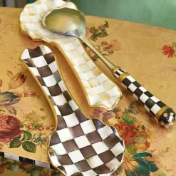MacKenzie-Childs Courtly Check Ceramic Spoon Rest< Kitchen Utensils & Tools
