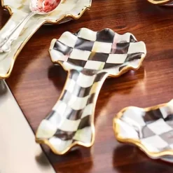 MacKenzie-Childs Courtly Check Ceramic Spoon Rest< Kitchen Utensils & Tools