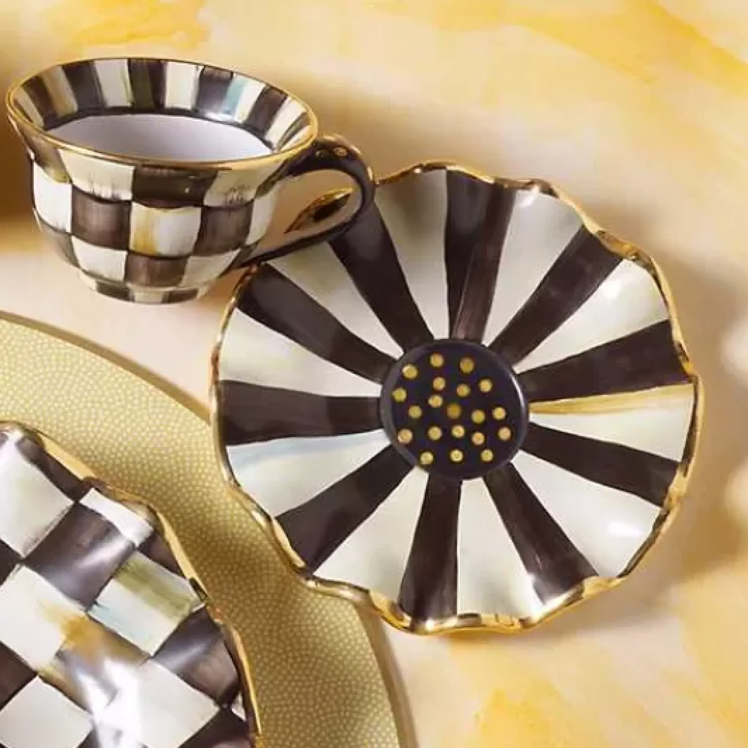 MacKenzie-Childs Courtly Check Ceramic Teacup< Dinnerware & Flatware