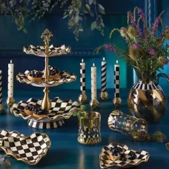 MacKenzie-Childs Courtly Check Ceramic Three Tier Sweet Stand< Bar Entertaining|Serveware