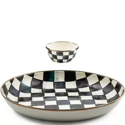 MacKenzie-Childs Courtly Check Chip  Dip Set< Kitchen & Dining Sets|Serveware