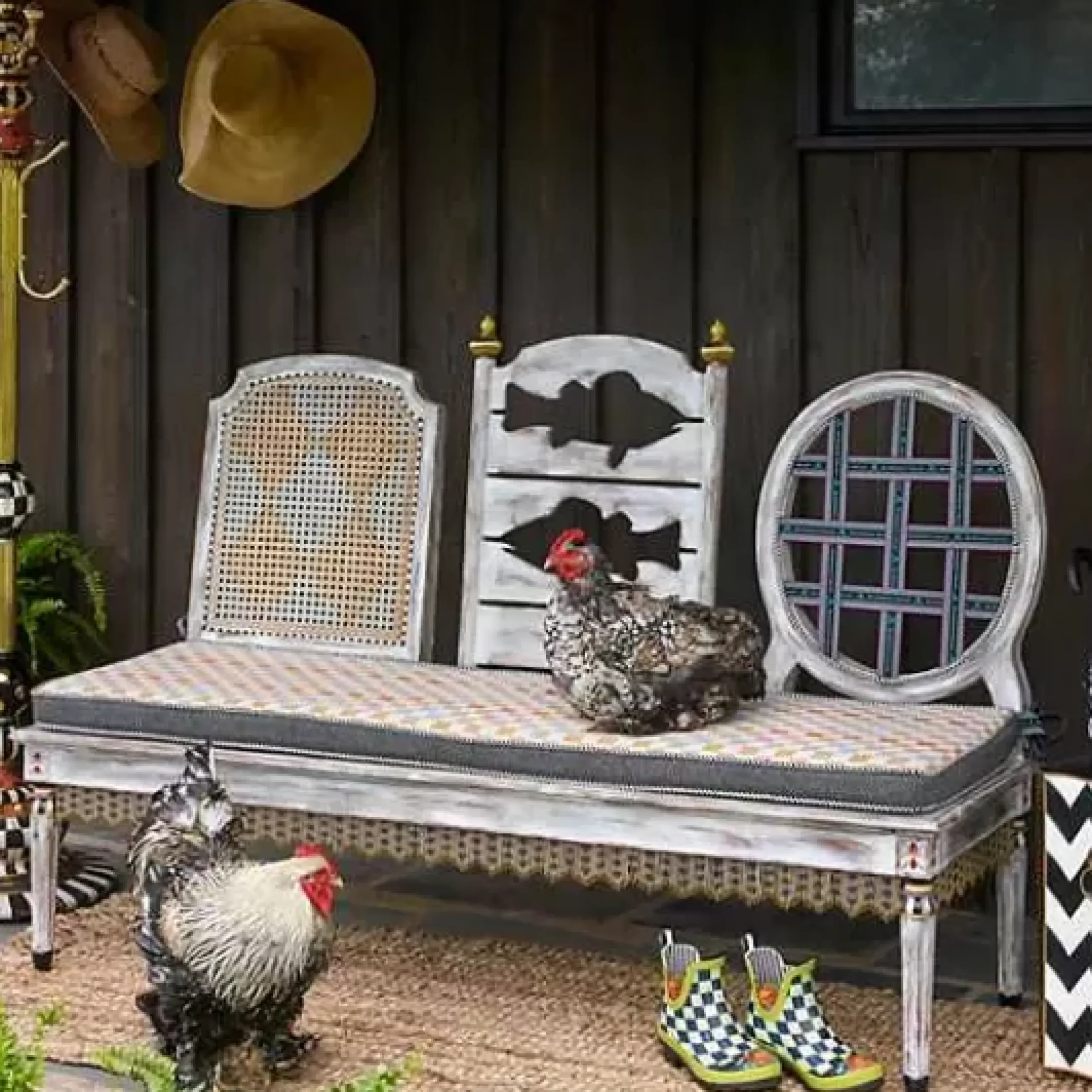 MacKenzie-Childs Courtly Check Coat Perch< Entryway Furniture|Living Room