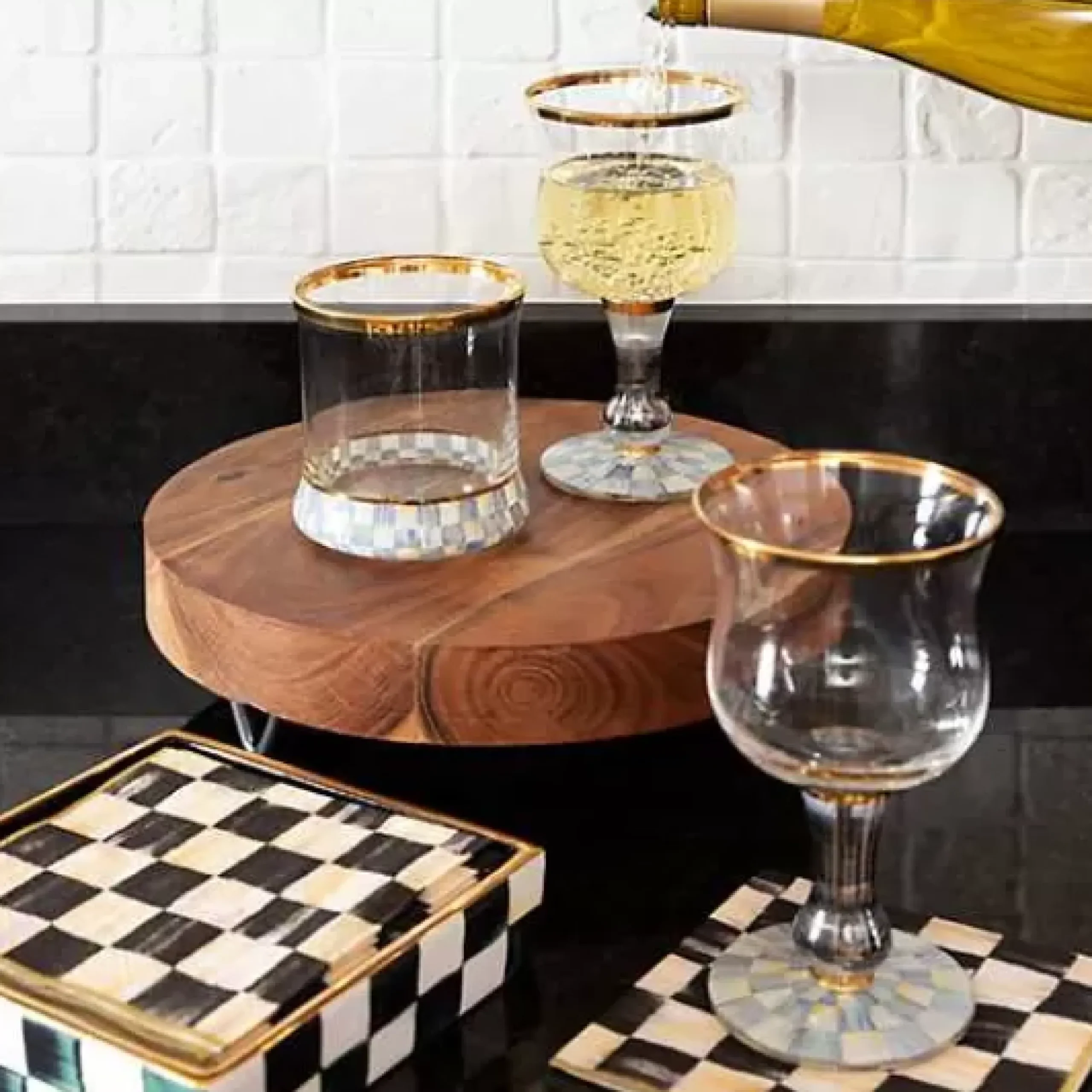 MacKenzie-Childs Courtly Check Cocktail Napkin Holder< Bar Entertaining|Serveware