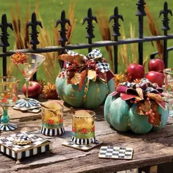 MacKenzie-Childs Courtly Check Cork Back Coasters, Set of 4< Table Accessories|Kitchen & Table Linens