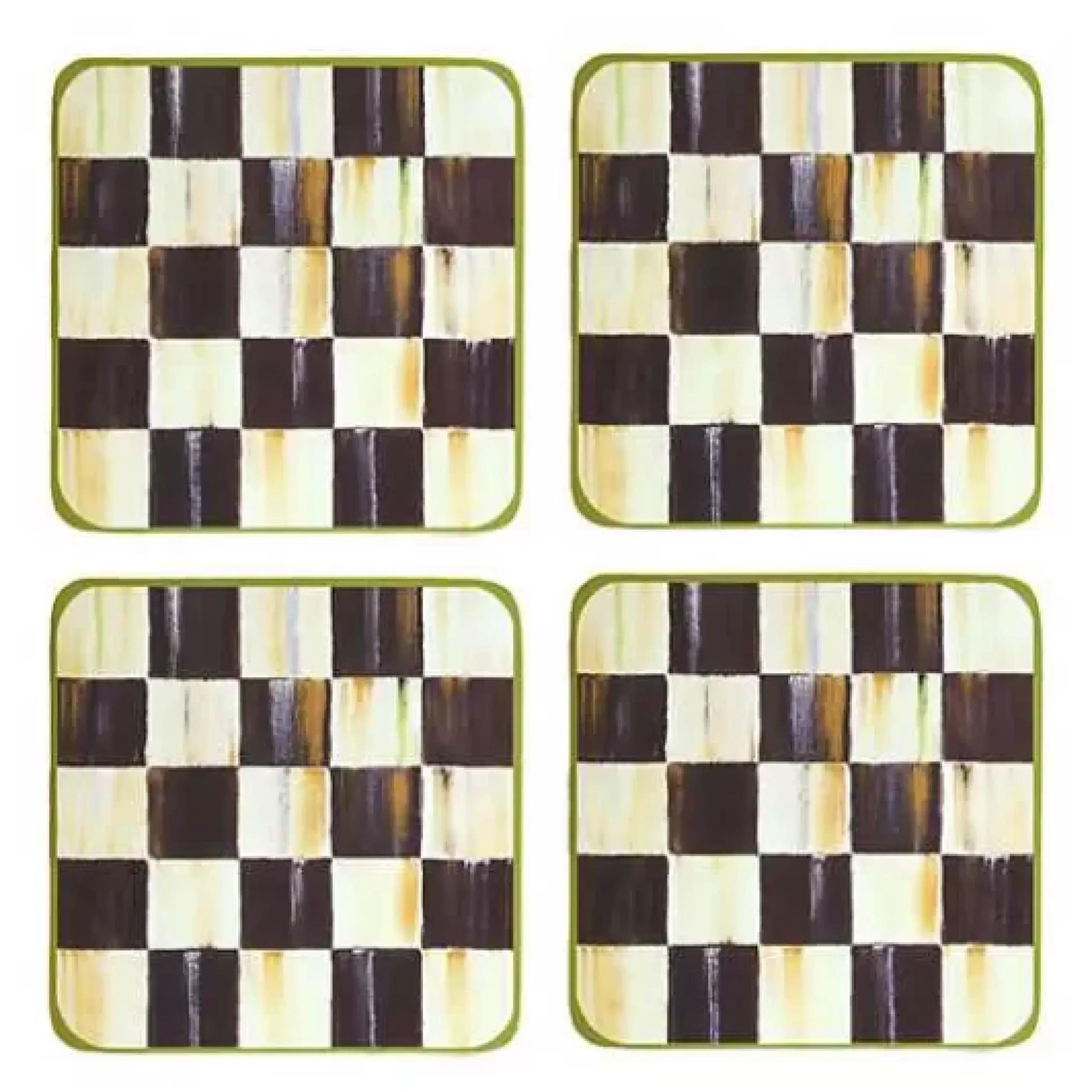 MacKenzie-Childs Courtly Check Cork Back Coasters, Set of 4< Table Accessories|Kitchen & Table Linens