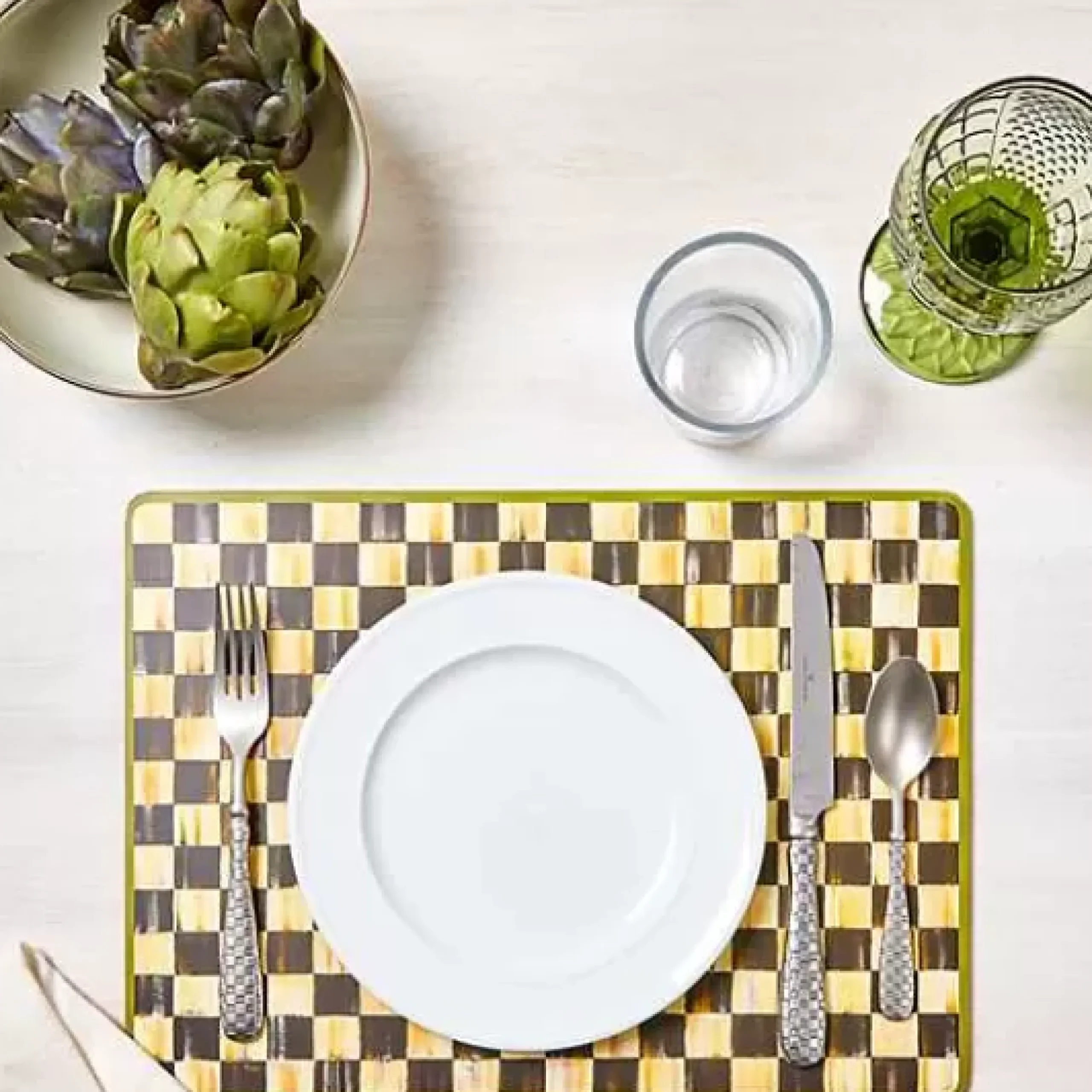 MacKenzie-Childs Courtly Check Cork Back Placemats, Set of 4< Table Accessories|Kitchen & Table Linens